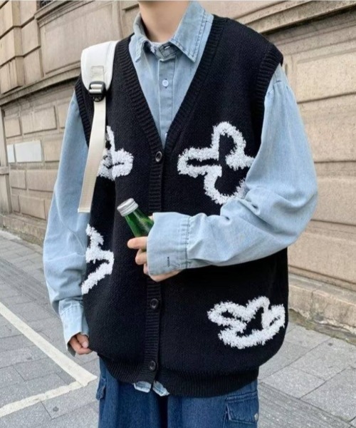 MGV(エムジーヴィー)の「Vネックニットベスト(ベスト・メンズ・ブラック・MEDIUM/X-LARGE/LARGE)」の11枚目の写真