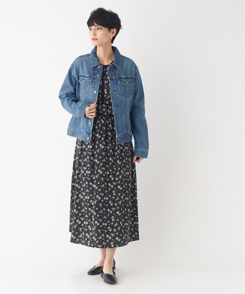 OPAQUE.CLIP（オペークドットクリップ）の「◆ストレッチ コットン混 デニムジャケット（デニムジャケット・レディース・ダークネイビー/オフホワイト/ブルー・38/40）」の11枚目の写真