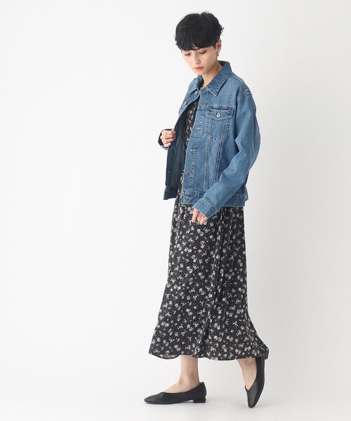 OPAQUE.CLIP（オペークドットクリップ）の「◆ストレッチ コットン混 デニムジャケット（デニムジャケット・レディース・ダークネイビー/オフホワイト/ブルー・38/40）」の12枚目の写真