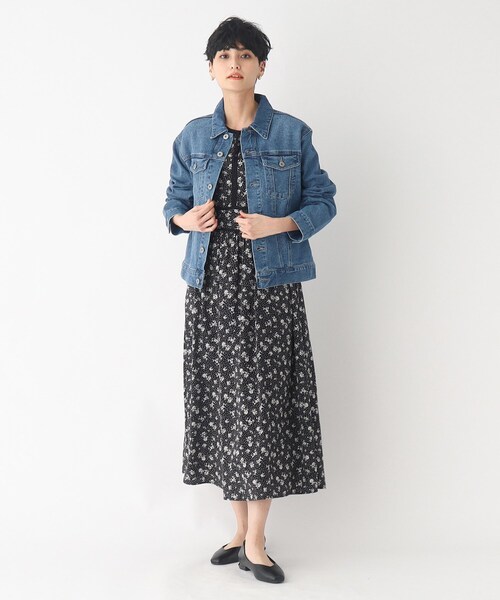 OPAQUE.CLIP（オペークドットクリップ）の「◆ストレッチ コットン混 デニムジャケット（デニムジャケット・レディース・ダークネイビー/オフホワイト/ブルー・38/40）」の14枚目の写真