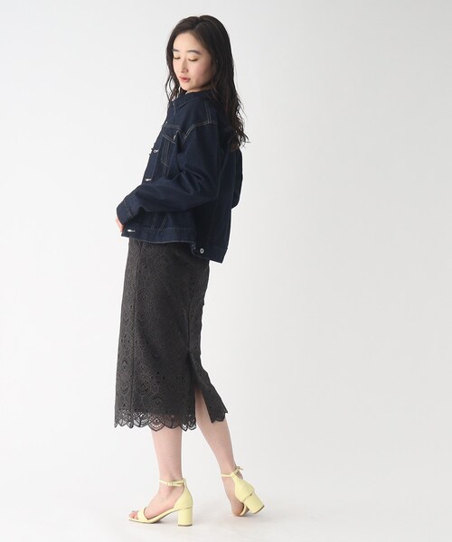 OPAQUE.CLIP（オペークドットクリップ）の「◆ストレッチ コットン混 デニムジャケット（デニムジャケット・レディース・ダークネイビー/オフホワイト/ブルー・38/40）」の19枚目の写真