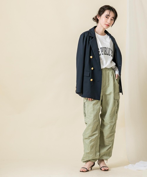 audrey and john wad（オードリーアンドジョンワッド）の「ナイロンワッシャーカーゴパンツ（カーゴパンツ・レディース・ライトベージュ/ライトカーキ・M）」の16枚目の写真