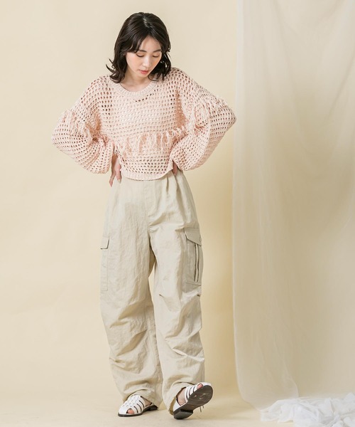 audrey and john wad（オードリーアンドジョンワッド）の「ナイロンワッシャーカーゴパンツ（カーゴパンツ・レディース・ライトベージュ/ライトカーキ・M）」の22枚目の写真