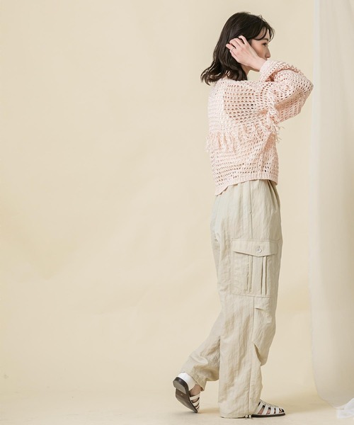 audrey and john wad（オードリーアンドジョンワッド）の「ナイロンワッシャーカーゴパンツ（カーゴパンツ・レディース・ライトベージュ/ライトカーキ・M）」の19枚目の写真