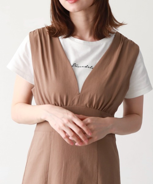 archives(アルシーヴ)の「刺繍チビTee(Tシャツ/カットソー・レディース・ピンク/ミント/ブラック/オフホワイト/チャコールグレー・MEDIUM)」の2枚目の写真