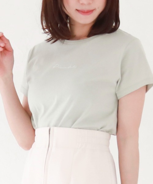 archives(アルシーヴ)の「刺繍チビTee(Tシャツ/カットソー・レディース・ピンク/ミント/ブラック/オフホワイト/チャコールグレー・MEDIUM)」の18枚目の写真