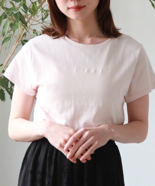 archives(アルシーヴ)の「刺繍チビTee(Tシャツ/カットソー・レディース・ピンク/ミント/ブラック/オフホワイト/チャコールグレー・MEDIUM)」の11枚目の写真