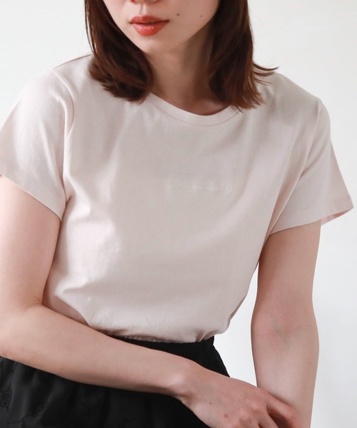 archives(アルシーヴ)の「刺繍チビTee(Tシャツ/カットソー・レディース・ピンク/ミント/ブラック/オフホワイト/チャコールグレー・MEDIUM)」の14枚目の写真