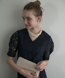 BONLECILL noir（ボンルシールノワール）の「【BONLECILL noir】ツイストデザインパールネックレス/チョーカー（チョーカー）」