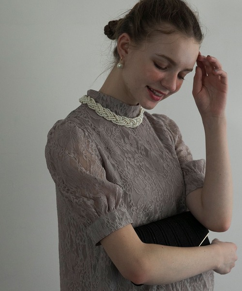 BONLECILL noir（ボンルシールノワール）の「【BONLECILL noir】ツイストデザインパールネックレス/チョーカー（チョーカー・レディース・オフホワイト・FREE）」の9枚目の写真