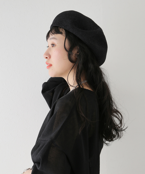 KIJIMA TAKAYUKI(キジマ タカユキ)の「【KIJIMA TAKAYUKI/キジマタカユキ】KNIT BERET:帽子(ハンチング/ベレー帽・レディース・ブラック・FREE)」の12枚目の写真