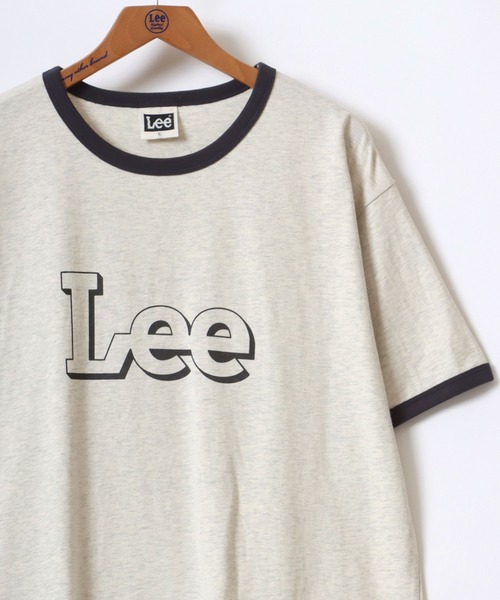 Lee（リー）の「Lee/リー RINGER S/S TEE/オーバーサイズ カラー杢 ロゴ リンガー 半袖Tシャツ/レディース メンズ（Tシャツ/カットソー・メンズ・レッド/グリーン/オートミール/イエロー/ブルー・M/L/XL）」の2枚目の写真