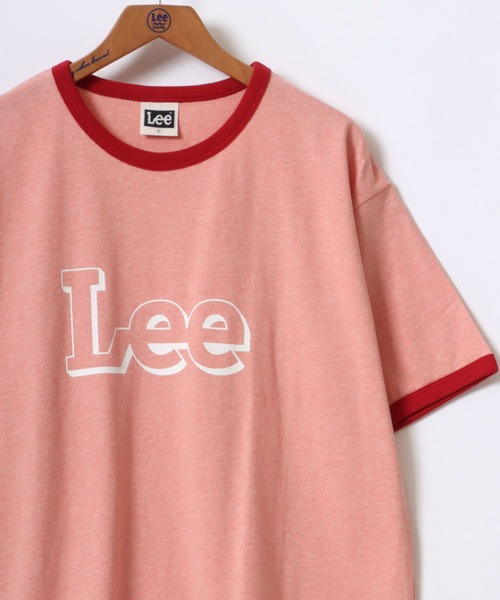 Lee（リー）の「Lee/リー RINGER S/S TEE/オーバーサイズ カラー杢 ロゴ リンガー 半袖Tシャツ/レディース メンズ（Tシャツ/カットソー・メンズ・レッド/グリーン/オートミール/イエロー/ブルー・M/L/XL）」の5枚目の写真
