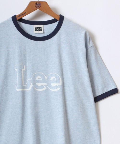 Lee（リー）の「Lee/リー RINGER S/S TEE/オーバーサイズ カラー杢 ロゴ リンガー 半袖Tシャツ/レディース メンズ（Tシャツ/カットソー・メンズ・レッド/グリーン/オートミール/イエロー/ブルー・M/L/XL）」の3枚目の写真