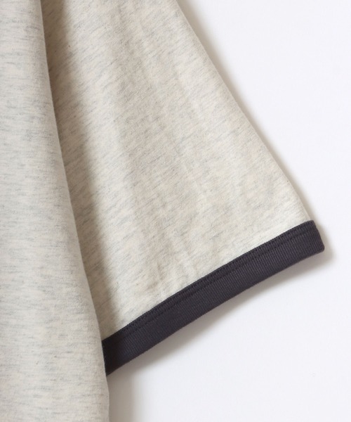 Lee（リー）の「Lee/リー RINGER S/S TEE/オーバーサイズ カラー杢 ロゴ リンガー 半袖Tシャツ/レディース メンズ（Tシャツ/カットソー・メンズ・レッド/グリーン/オートミール/イエロー/ブルー・M/L/XL）」の14枚目の写真