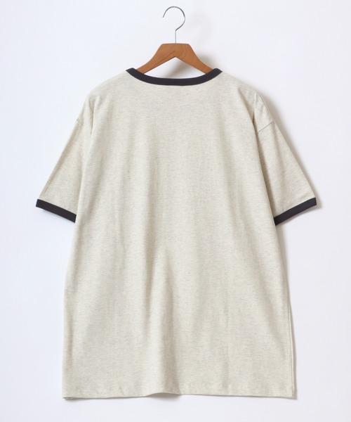 Lee（リー）の「Lee/リー RINGER S/S TEE/オーバーサイズ カラー杢 ロゴ リンガー 半袖Tシャツ/レディース メンズ（Tシャツ/カットソー・メンズ・レッド/グリーン/オートミール/イエロー/ブルー・M/L/XL）」の11枚目の写真