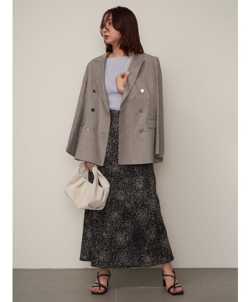 FRAY I.D（フレイアイディー）の「金釦ダブルテーラードジャケット（テーラードジャケット・レディース・ネイビー/ベージュ/グレー・0/1）」の7枚目の写真