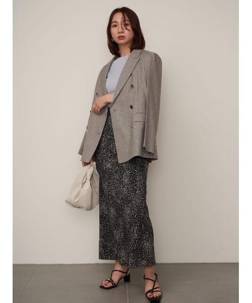 FRAY I.D（フレイアイディー）の「金釦ダブルテーラードジャケット（テーラードジャケット・レディース・ネイビー/ベージュ/グレー・0/1）」の8枚目の写真