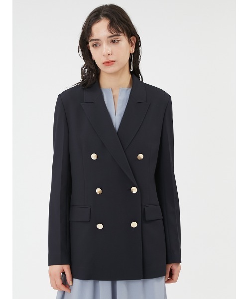 FRAY I.D（フレイアイディー）の「金釦ダブルテーラードジャケット（テーラードジャケット・レディース・ネイビー/ベージュ/グレー・0/1）」の11枚目の写真