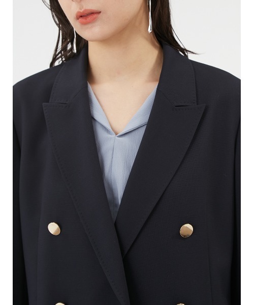 FRAY I.D（フレイアイディー）の「金釦ダブルテーラードジャケット（テーラードジャケット・レディース・ネイビー/ベージュ/グレー・0/1）」の14枚目の写真