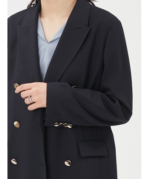 FRAY I.D（フレイアイディー）の「金釦ダブルテーラードジャケット（テーラードジャケット・レディース・ネイビー/ベージュ/グレー・0/1）」の15枚目の写真