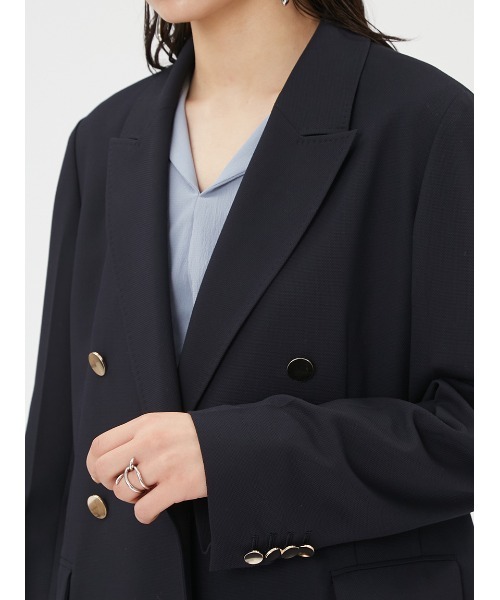 FRAY I.D（フレイアイディー）の「金釦ダブルテーラードジャケット（テーラードジャケット・レディース・ネイビー/ベージュ/グレー・0/1）」の16枚目の写真