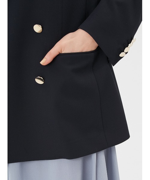 FRAY I.D（フレイアイディー）の「金釦ダブルテーラードジャケット（テーラードジャケット・レディース・ネイビー/ベージュ/グレー・0/1）」の18枚目の写真