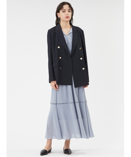 FRAY I.D（フレイアイディー）の「金釦ダブルテーラードジャケット（テーラードジャケット・レディース・ネイビー/ベージュ/グレー・0/1）」の20枚目の写真