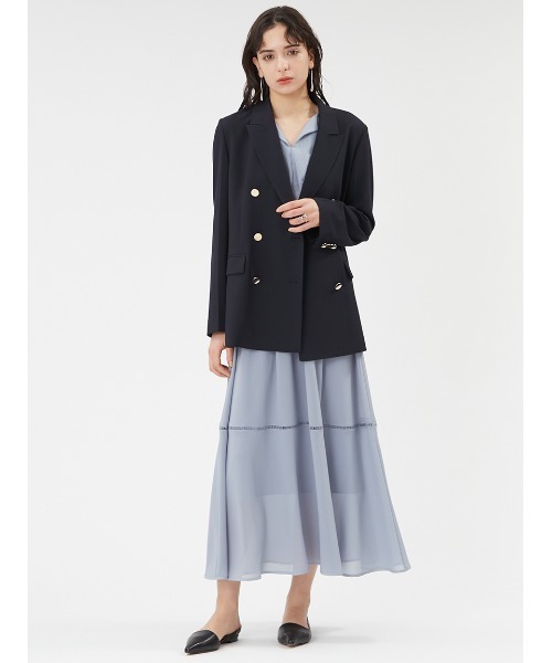 FRAY I.D（フレイアイディー）の「金釦ダブルテーラードジャケット（テーラードジャケット・レディース・ネイビー/ベージュ/グレー・0/1）」の22枚目の写真