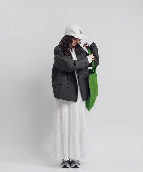 MUHET（ミュエータ）の「ポケット付きトートバッグ（トートバッグ・レディース・アイボリー/イエロー/ネイビー/グリーン・FREE）」の9枚目の写真