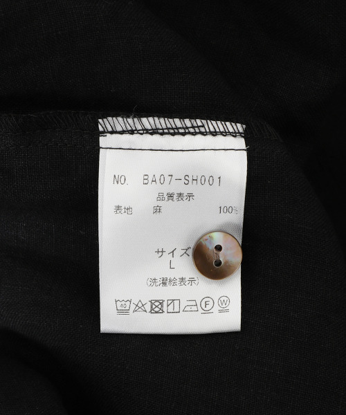 BALLAST ARK（バラストアーク）の「BALLAST ARK / バラストアーク：FRENCH LINEN SHIRTS：BA07-SH001[AST]（Tシャツ/カットソー・メンズ・ブラック/ブラウン系その他・M/L）」の20枚目の写真