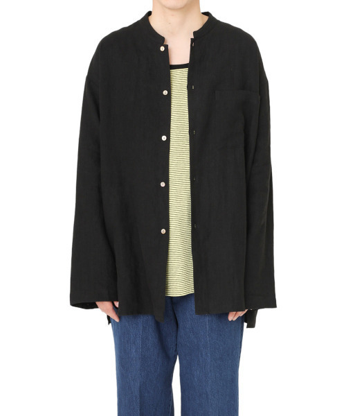 BALLAST ARK（バラストアーク）の「BALLAST ARK / バラストアーク：FRENCH LINEN SHIRTS：BA07-SH001[AST]（Tシャツ/カットソー・メンズ・ブラック/ブラウン系その他・M/L）」の21枚目の写真