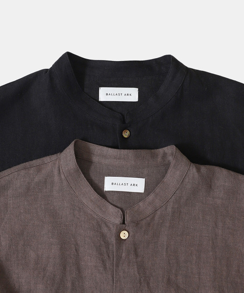 BALLAST ARK（バラストアーク）の「BALLAST ARK / バラストアーク：FRENCH LINEN SHIRTS：BA07-SH001[AST]（Tシャツ/カットソー・メンズ・ブラック/ブラウン系その他・M/L）」の6枚目の写真