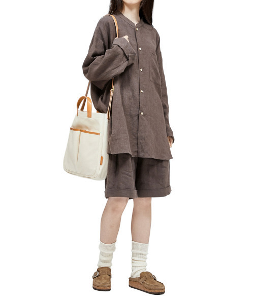 BALLAST ARK（バラストアーク）の「BALLAST ARK / バラストアーク：FRENCH LINEN SHIRTS：BA07-SH001[AST]（Tシャツ/カットソー・メンズ・ブラック/ブラウン系その他・M/L）」の14枚目の写真