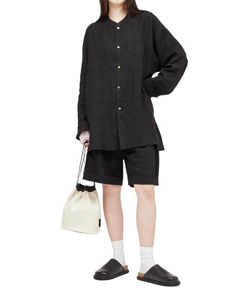 BALLAST ARK（バラストアーク）の「BALLAST ARK / バラストアーク：FRENCH LINEN SHIRTS：BA07-SH001[AST]（Tシャツ/カットソー・メンズ・ブラック/ブラウン系その他・M/L）」の10枚目の写真