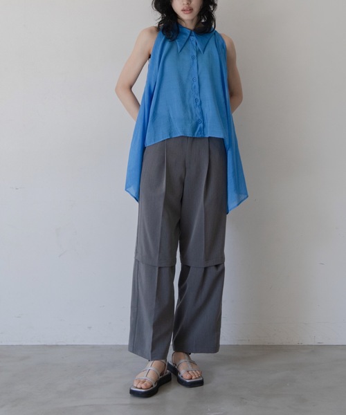 VACANCY(ヴァカンシー)の「マルチウェイショルダーシアーシャツ(シャツ/ブラウス・レディース・ブルー/ライトグレー/ライトパープル/ネイビー/イエロー・FREE)」の17枚目の写真