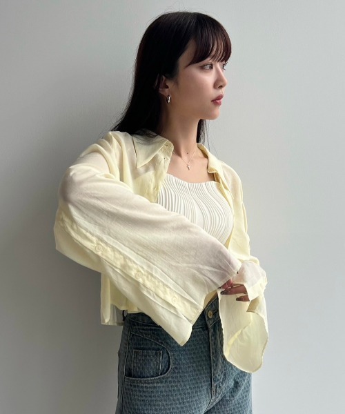 VACANCY(ヴァカンシー)の「マルチウェイショルダーシアーシャツ(シャツ/ブラウス・レディース・ブルー/ライトグレー/ライトパープル/ネイビー/イエロー・FREE)」の22枚目の写真