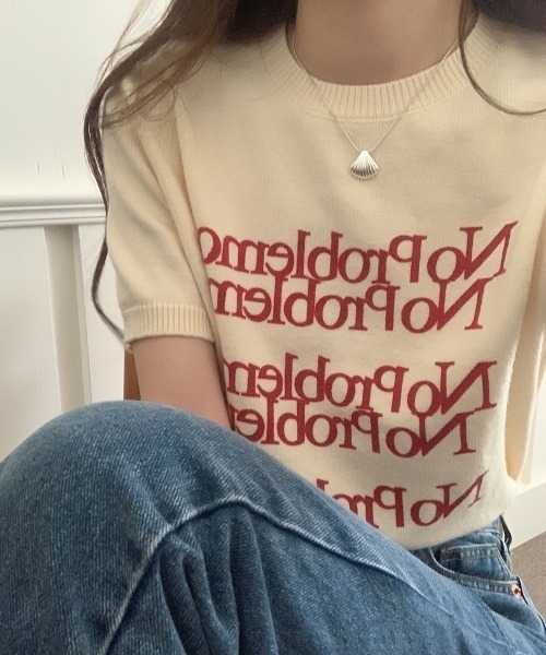 Vipoa（ヴィポア）の「No Problemo logo summer knit（ニット/セーター・レディース・ホワイト系その他/アイボリー/ブラック/グレー・FREE）」の14枚目の写真