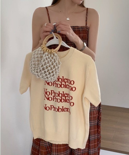 Vipoa（ヴィポア）の「No Problemo logo summer knit（ニット/セーター・レディース・ホワイト系その他/アイボリー/ブラック/グレー・FREE）」の20枚目の写真