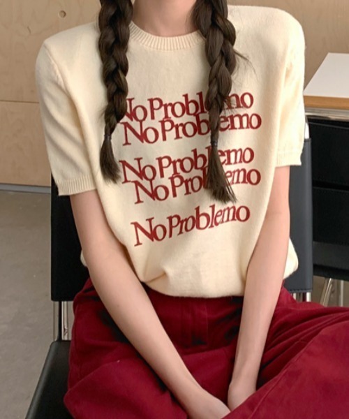 Vipoa（ヴィポア）の「No Problemo logo summer knit（ニット/セーター・レディース・ホワイト系その他/アイボリー/ブラック/グレー・FREE）」の9枚目の写真