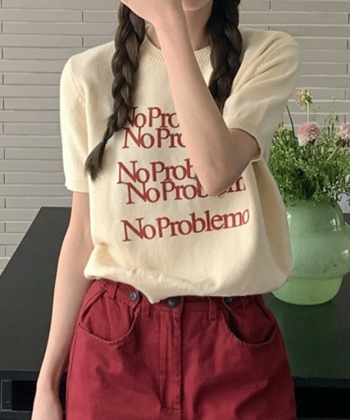 Vipoa（ヴィポア）の「No Problemo logo summer knit（ニット/セーター・レディース・ホワイト系その他/アイボリー/ブラック/グレー・FREE）」の8枚目の写真