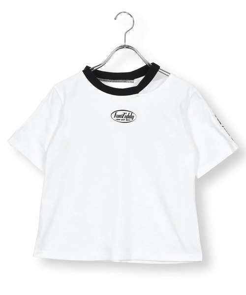 ZIDDY(ジディ)の「ZIDDY/ネックカット推しカラーTシャツ(130~160cm)(Tシャツ/カットソー・キッズ・ブラック/ホワイト/パープル/ブルー・150/140/160/130)」の2枚目の写真