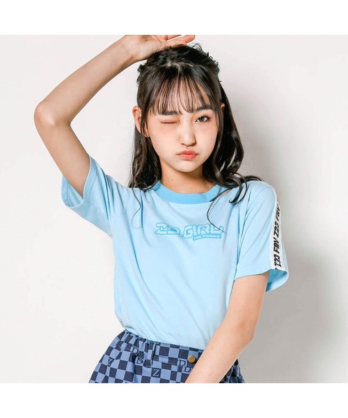 ZIDDY(ジディ)の「ZIDDY/ネックカット推しカラーTシャツ(130~160cm)(Tシャツ/カットソー・キッズ・ブラック/ホワイト/パープル/ブルー・150/140/160/130)」の4枚目の写真