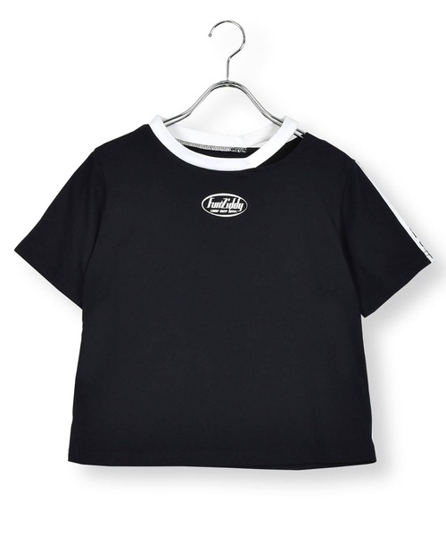 ZIDDY(ジディ)の「ZIDDY/ネックカット推しカラーTシャツ(130~160cm)(Tシャツ/カットソー・キッズ・ブラック/ホワイト/パープル/ブルー・150/140/160/130)」の3枚目の写真