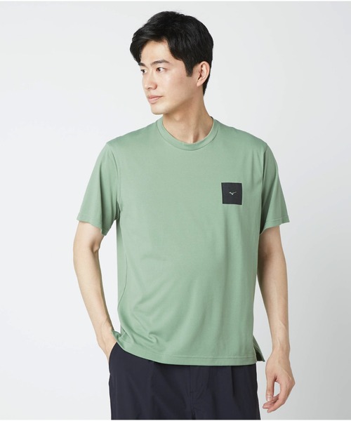 Go to by mizuno(ゴートゥーバイミズノ)の「リサイクルポリエステルロゴプリントTシャツ(Tシャツ/カットソー・メンズ・グリーン/オフホワイト/ネイビー・L/M/XL)」の3枚目の写真