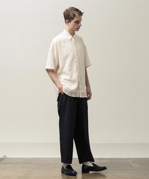 SLICK(スリック)の「ストライプリノクロスドロップショルダーシャツ(シャツ/ブラウス・メンズ・ブラック/オフホワイト・1/2/3)」の13枚目の写真