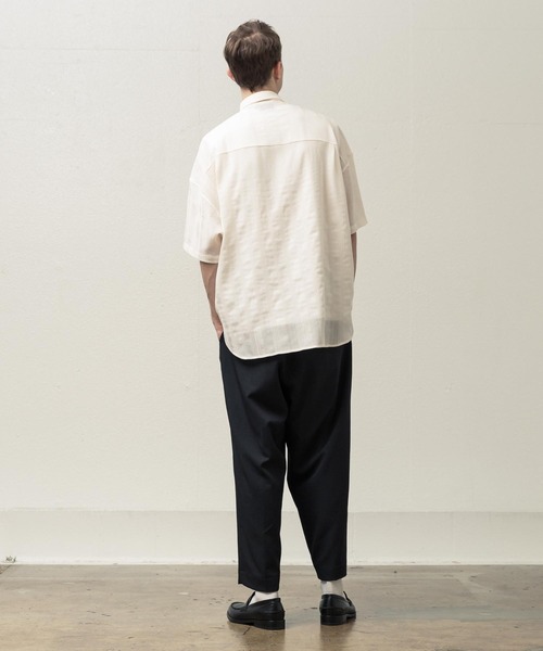 SLICK(スリック)の「ストライプリノクロスドロップショルダーシャツ(シャツ/ブラウス・メンズ・ブラック/オフホワイト・1/2/3)」の9枚目の写真