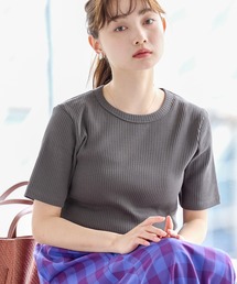 AMERICAN HOLIC | 抗菌防臭針抜きリブカットプルオーバー(Tシャツ/カットソー)