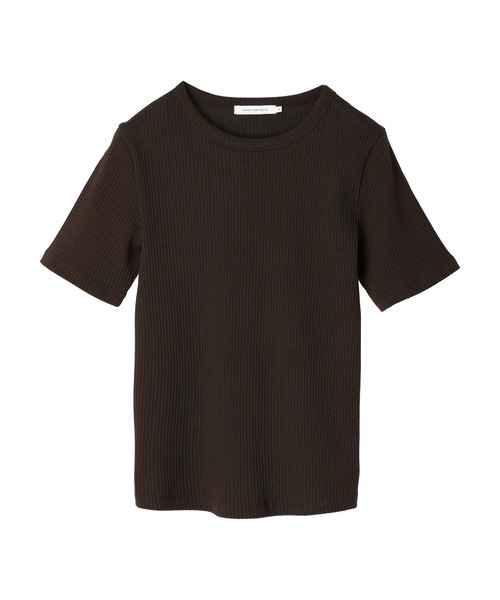 AMERICAN HOLIC（アメリカンホリック）の「抗菌防臭針抜きリブカットプルオーバー（Tシャツ/カットソー・レディース・ブラウン/ブラック/チャコールグレー/オフホワイト・L/M）」の7枚目の写真