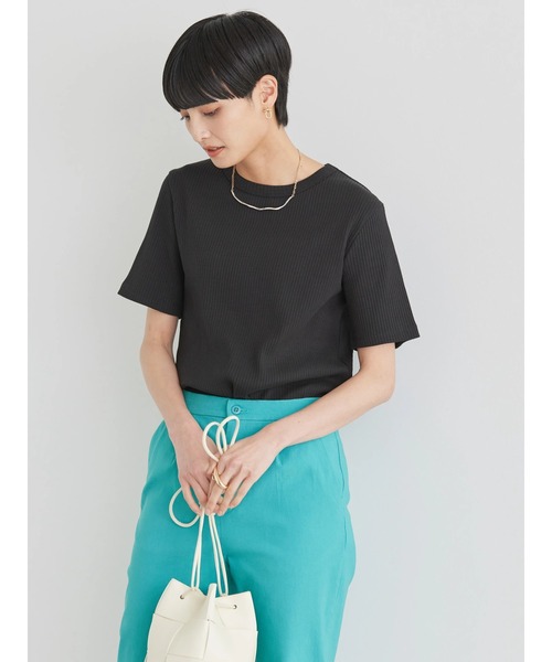 AMERICAN HOLIC（アメリカンホリック）の「抗菌防臭針抜きリブカットプルオーバー（Tシャツ/カットソー・レディース・ブラウン/ブラック/チャコールグレー/オフホワイト・L/M）」の5枚目の写真